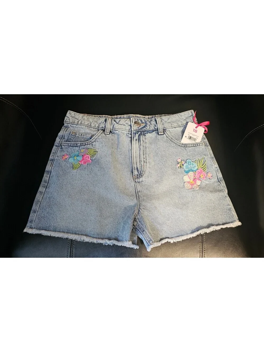 Girls justice size 18 jean shorts new mini mom short